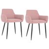 vidaXL Esszimmerst&uuml;hle 2 Stk. Rosa Samt