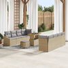 vidaXL Garten-Sofa-Set mit Kissen mit Kissen 11 pcs Beige und Hellgrau