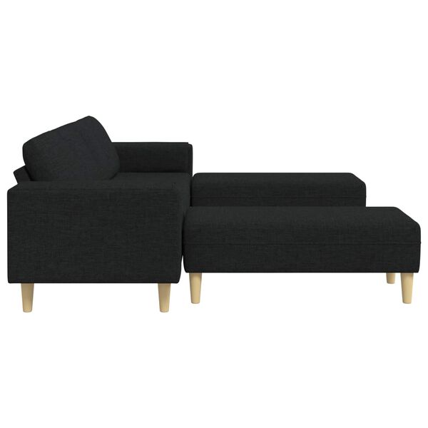 vidaXL Sofa Set Schwarz Stoff