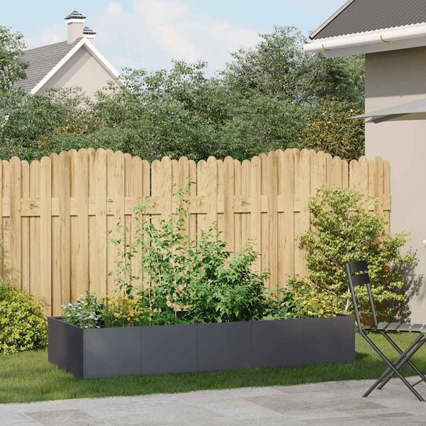 vidaXL Pflanzgef&auml;&szlig; Anthrazit 200x80x40 cm Stahl