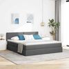 vidaXL Bett mit Stauraum und LED Dunkelgrau 180 x 200 cm Polyester