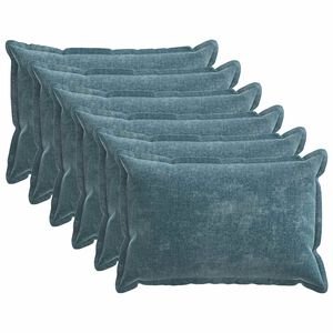 vidaXL Kissenbezug 6 pcs HOUTEN Blau 40 x 60 cm Chenille-Stoff