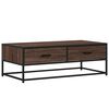 vidaXL Couchtisch Braun Eichen-Optik 100x50x35 cm Holzwerkstoff Metall
