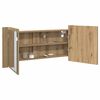 vidaXL LED Spiegel-Schrank mit Regal Artisan-Eiche 100 x 12 x 45 cm
