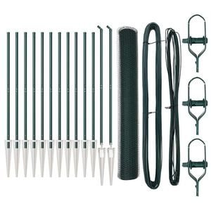 vidaXL Sechseckzaun mit Pfosten 25 x 1,2 m PVC-beschichteter Stahl