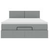 vidaXL Ottoman-Bett mit Matratze & LEDs Hellgrau 140x200 cm Stoff