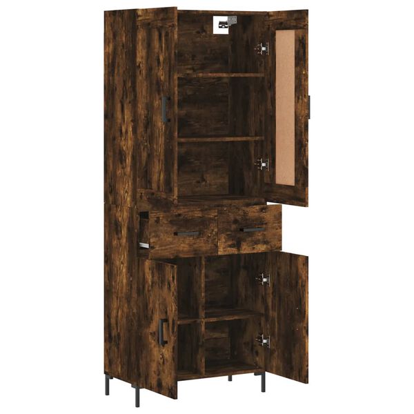 vidaXL Highboard Räuchereiche 69,5x34x180 cm Holzwerkstoff