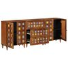 vidaXL Sideboard 3 pcs Walnuss Massivholz Mango
