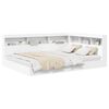 vidaXL B&uuml;cherregal-Bett mit Regal Wei&szlig; 135 x 190 cm Holzwerkstoff