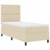 vidaXL Boxspringbett mit Matratze mit LED Creme 100 x 200 cm Stoff