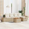 vidaXL Garten-Sofa-Set mit Kissen 6 pcs Beige Poly Rattan