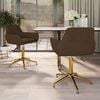 vidaXL Esszimmerst&uuml;hle 2 Stk. Drehbar Braun Samt