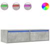 vidaXL TV-Schrank mit LED-Leuchten Betongrau 100x35,5x25 cm