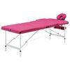 vidaXL Massageliege Klappbar 3-Zonen mit Aluminiumgestell Rosa