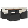 vidaXL Gartensofa-set 5 Stk. Schwarz Poly-Rattan