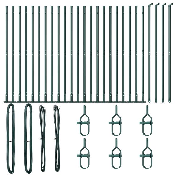 vidaXL Zaunpfosten Sonstiges 26 pcs Grau 3,2 x 3,2 x 78,5 cm Stahl