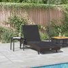 vidaXL Sonnenliege mit Tisch 2 pcs Braun und Schwarz 40 x 40 x 40.5 cm