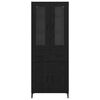 vidaXL Highboard Schwarz Eichen-Optik 69,5 x 34 x 180 cm Holzwerkstoff