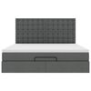 vidaXL Ottoman-Bett mit Matratze & LEDs Dunkelgrau 160x200 cm Stoff