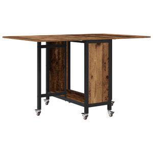 vidaXL Faltbarer Esstisch mit Rollen 130 x 80 x 76,5 cm Stahl PB