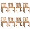 vidaXL Gartenst&uuml;hle 8 Stk. mit Kissen Massivholz Teak