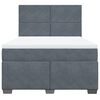 vidaXL Boxspringbett mit Matratze Dunkelgrau 140x200 cm Samt
