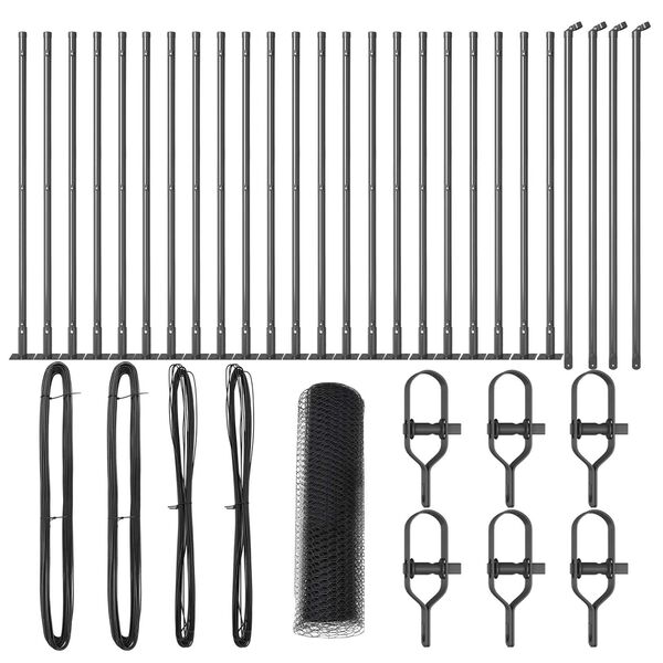 vidaXL Zaunpfosten Grau 50 x 0,6 m (25 mm Mesh) Stahl und PVC