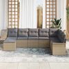 vidaXL Garten-Sofa-Set mit Kissen mit Speicher 8 pcs Beige Poly Rattan