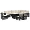 vidaXL Gartensofa-set 11 stk. Schwarz und Cremewei&szlig; Poly-Rattan