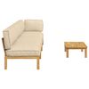 vidaXL Sofa Set mit Kissen Uni 4 pcs Beige Massivholz Akazie