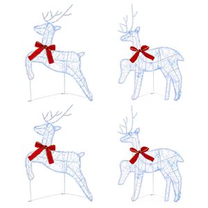 vidaXL Weihnachtsrentier 4 stk. 80 LEDs Blau 43 x 19 x 65 cm
