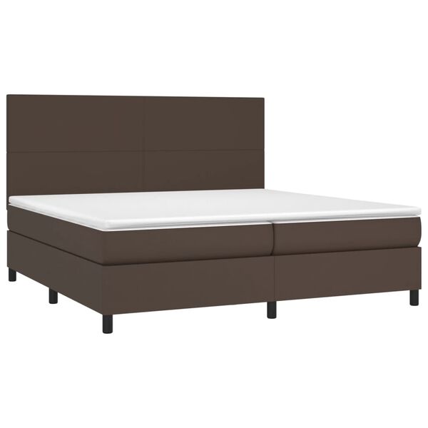 vidaXL Boxspringbett mit Matratze Braun 200x200 cm Kunstleder