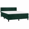 vidaXL Boxspringbett mit Matratze Dunkelgr&uuml;n 140x190 cm Samt