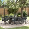 vidaXL Garten Essgruppe 9 pcs Schwarz Pulverbeschichteter Stahl