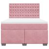 vidaXL Boxspringbett mit Matratze Rosa 140x190 cm Samt
