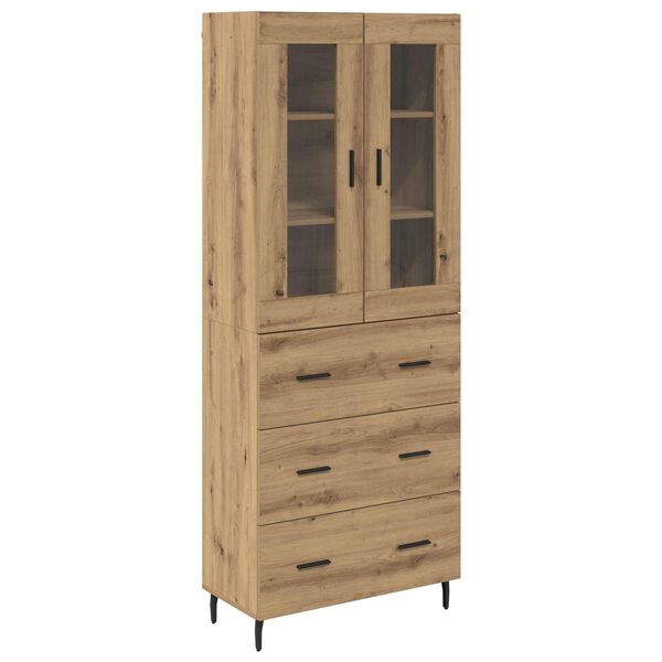 vidaXL Highboard mit Schubladen 2 pcs Artisan-Eiche Holzwerkstoff