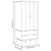 vidaXL Kleiderschrank OTTA Braun&Grau 76,5x53x172 cm Massivholz Kiefer