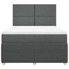 vidaXL Boxspringbett mit Matratze Dunkelgrau 140x200 cm Stoff
