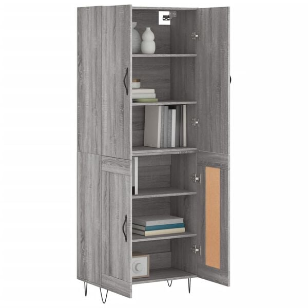 vidaXL Highboard Grau Sonoma 69,5x34x180 cm Holzwerkstoff
