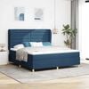 vidaXL Boxspringbett mit Matratze mit Kopfteil Blau 200 x 180 cm Stoff