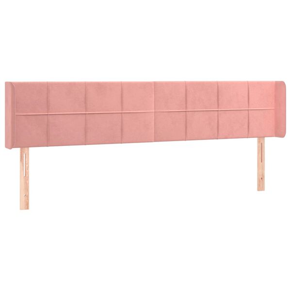 vidaXL Kopfteil mit Ohren Rosa 183x16x78/88 cm Samt
