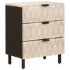 vidaXL Nachttisch mit Schubladen Wei&szlig; 50 x 33 x 62 cm Massivholz Mango