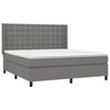 vidaXL Boxspringbett mit Matratze & LED Dunkelgrau 180x200 cm Stoff