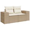 vidaXL Gartensofa-set mit Kissen 9 pcs Beige Poly Rattan
