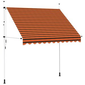 vidaXL Einziehbare Markise Handbetrieben 250 cm Orange und Braun