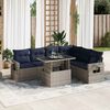 vidaXL 7-tlg. Garten-Sofagarnitur mit Kissen Grau Poly Rattan