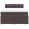 vidaXL Boxspringbett mit Matratze Dunkelbraun 160x200 cm Stoff