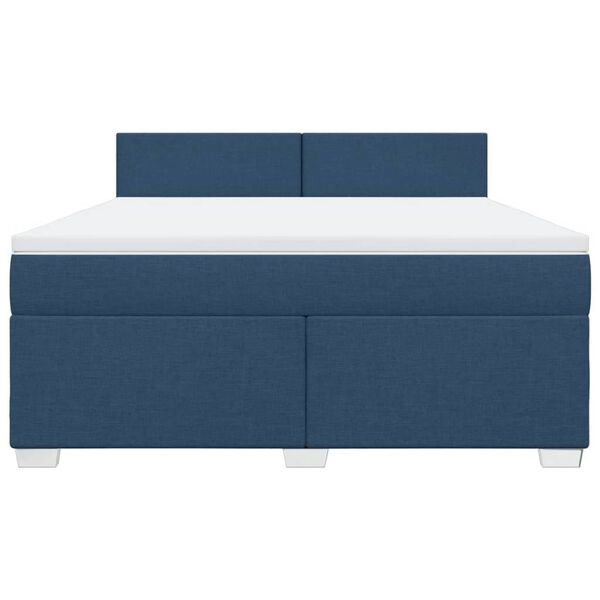 vidaXL Boxspringbett mit Matratze Blau 180x200 cm Stoff
