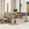 vidaXL Garten-Sofa-Set mit Kissen 8 pcs Beige und Hellgrau