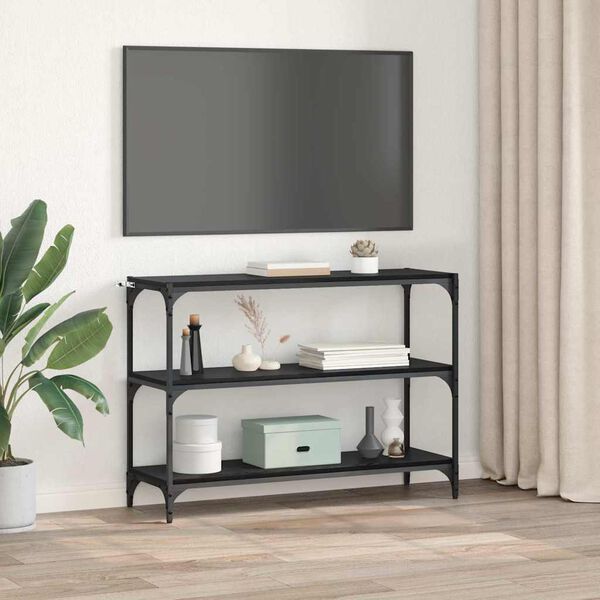 vidaXL B&uuml;cherregal Schwarz Eichen-Optik 100 x 33 x 70,5 cm